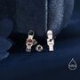 Sterling Silver Mismatched Nutcracker And British Guard Stud Earrings, thumbnail 6 of 12