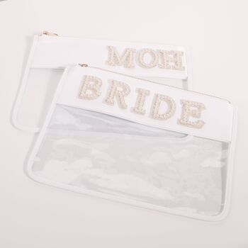 Personalised Clear Make Up Bags With Pearl Letters, 8 of 12