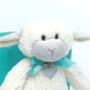 Lamb Soft Toy With Personalised Hand Engraved Heart, thumbnail 3 of 4
