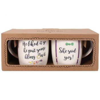 Set Of Two She Said Yes Mugs, 2 of 4