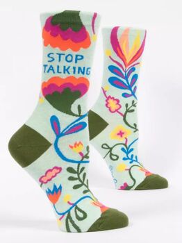 Ladies 'Stop Talking' Floral Socks, 2 of 4