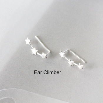 Sterling Silver Stars Ear Studs, 3 of 5
