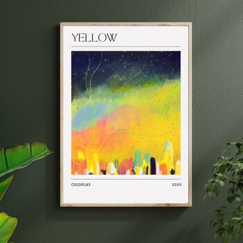Coldplay Yellow Inspired Abstract 90s Music Art Print, 4 of 4