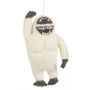 Handmade Felt Yeti Biodegradable Hanging Decoration, thumbnail 2 of 8