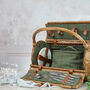 Green Tweed Picnic Hamper For Two, thumbnail 5 of 5