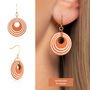 Geometric Circular Earrings • Gold Plated Sterling Silver Hooks • Available In Five Colours, thumbnail 3 of 8