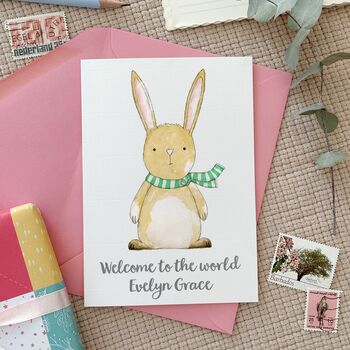 Personalised New Baby Rabbit Card, 2 of 6