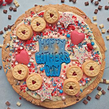 Father’s Day White Chocolate And Raspberry Personalised Giant Cookie – Handmade Gift, 3 of 5