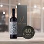 Vino Coco 40th Birthday Malbec Red Wine And Slate Coaster Gift Set, thumbnail 1 of 8