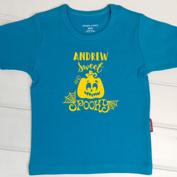 Personalised Boys Sweet And Spooky Halloween T Shirt, 3 of 8