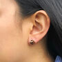 Organic Round Stud Gold Plated Silver Earrings, thumbnail 4 of 8