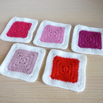 Five Colour Granny Square Crochet Blanket Kit, 8 of 11