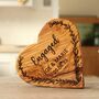 Personalised Engagement Gift Olive Wood Heart Engraved, thumbnail 4 of 4