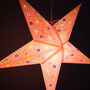 Pink Star Lampshade With Multi Coloured Design, thumbnail 2 of 5