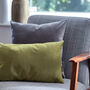 Luxury Super Soft Velvet Cushion Olive Green, thumbnail 5 of 6