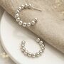 Recycled Sterling Silver Beaded Hoop Earrings – 21mm, thumbnail 1 of 4