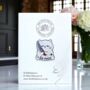 Be Nice Cartoon White Kawaii Cat With Knife Enamel Pin Badge, thumbnail 1 of 8