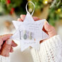 Personalised ‘Family Festive’ Christmas Pebble Star Hanging Decoration, thumbnail 3 of 5