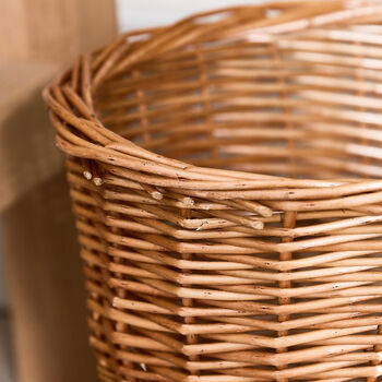 Woven Wicker Basket Waste Paper Bin, 4 of 4