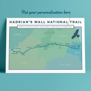Personalised Hadrian’s Wall Map Art Print, 5 of 9