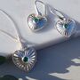 Heart Rays Green Onyx Silver Statement Earrings, thumbnail 5 of 8