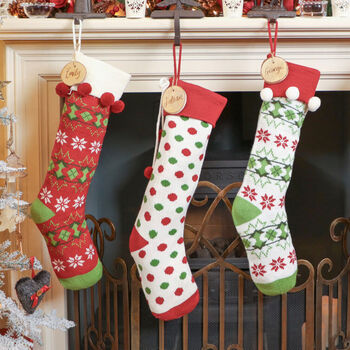 Personalised Nordic Knitted Christmas Stockings, 3 of 4