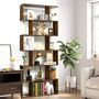 Six Tier Bookshelf Room Divider Modern Storage Unit, thumbnail 4 of 12