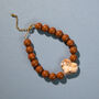 Mocca Bead And Cream Heart Bracelet, thumbnail 2 of 3