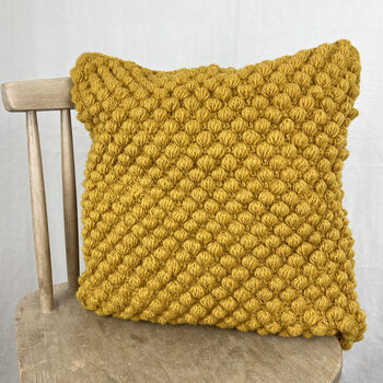 Fair Trade Chunky Boho Bobble Wool Cushion Cover 40cm, 7 of 12