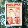 Cockatoo Coffee Vintage Ad Inspired Illustration, thumbnail 3 of 3