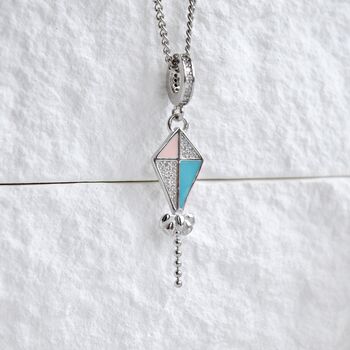 Kite Necklace Colorful Flying Kite Charm 925, 5 of 9