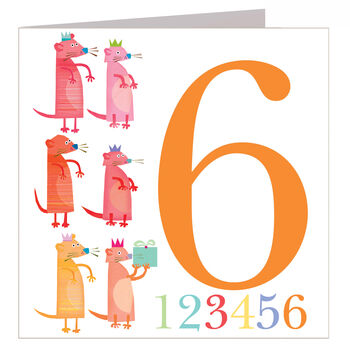 Six Meercats 6th Birthday Card, 2 of 4