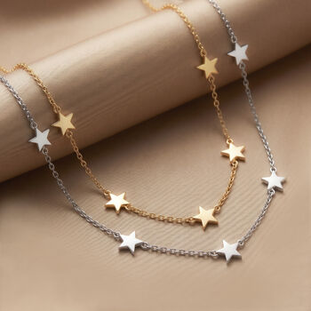 Gold Or Silver Solid Star Charm Necklace, 4 of 8