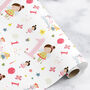 1st Birthday Girl Wrapping Paper Roll Or Folded, thumbnail 2 of 3