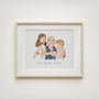 Personalised First Father's Day Print, New Dad Watercolour Portrait Gift, thumbnail 8 of 10