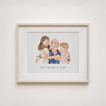 Personalised First Father's Day Print, New Dad Watercolour Portrait Gift, 8 of 10
