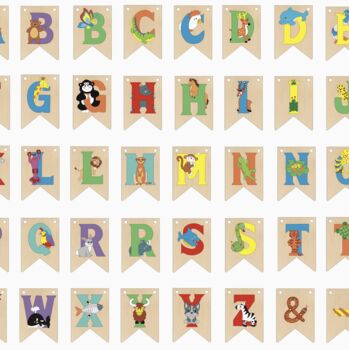 Wooden Animal ' Bunting Letters', 3 of 4