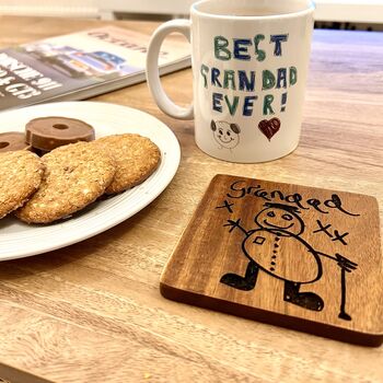 Engraved Coasters With Child's Drawing, 7 of 10