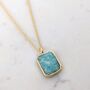 The Rectangle Amazonite Necklace, Gold Plated, thumbnail 4 of 7