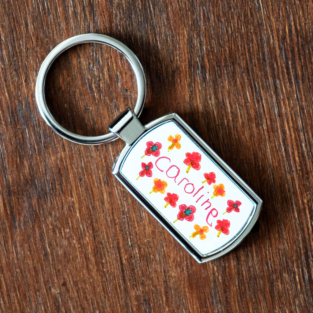 Personalised Child's Artwork Keyring By Meenymineymo