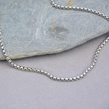 Men's Stainless Steel Box Link Chain, 4 of 7