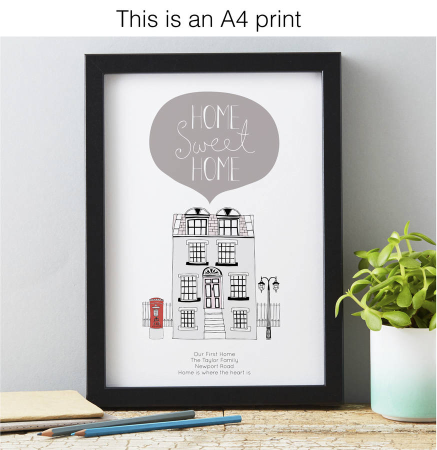 Personalised New Home Print By Jessica Hogarth