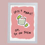 Spicy Margarita Illustrated Cocktail Print, thumbnail 4 of 5