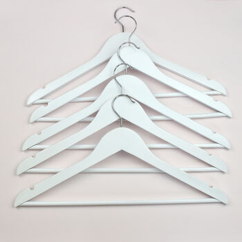 G Decor White Strong Wooden Hangers, 2 of 6