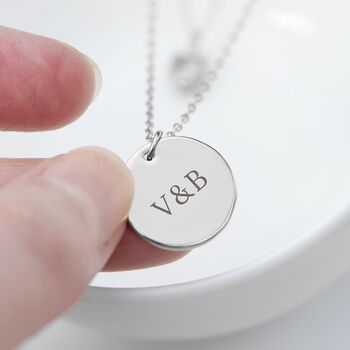 Personalised Layered Crystal Heart And Disc Necklace, 6 of 11