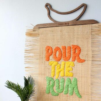 Pour The Rum Raffia Wall Hanging, 3 of 3