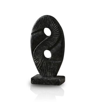Oval Travertine Sculpture With Dual Cut Outs, 3 of 3
