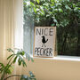 Nice Pecker Funny Bathroom Hand Painted Wall Art Print, thumbnail 8 of 8