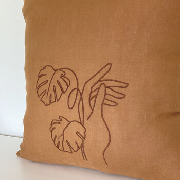 Embroidered Linen Cushion, 6 of 7