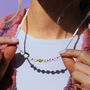 Fuck Off Smiling Face Beaded Necklace, thumbnail 3 of 10